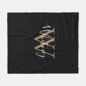 Couverture Polaire Élégant Monogramme Nom de script Gold Black Fleece (Devant (Horizontal))