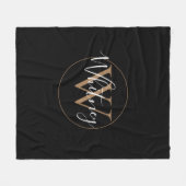 Couverture Polaire Élégant Monogramme Nom Script Or Noir (Devant (Horizontal))