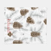 Couverture Polaire Élégant Monogramme Pinecone Vacances D'Hiver (Devant (Horizontal))
