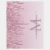 Couverture Polaire Elégant Monogramme Rose Parties scintillant Drives (Devant)