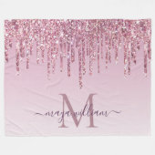 Couverture Polaire Elégant Monogramme Rose Parties scintillant Drives (Devant (Horizontal))