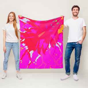 Couverture Polaire Élégant Motif Abstrait rose