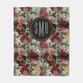 Couverture Polaire Élégant motif d'aqua fleurs roses (Devant)