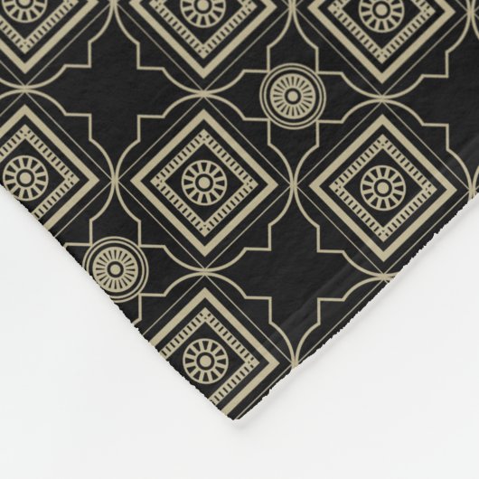 Couverture Polaire Élégant Motif de carrelage Carré Gold Art Déco mod (Coin)