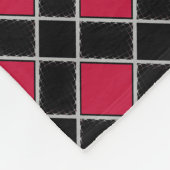 Couverture Polaire Élégant Motif de diamants rouges noirs (Coin)