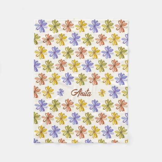 Couverture Polaire Élégant Motif de fleurs (Devant)