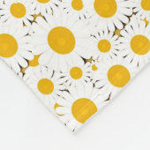 Couverture Polaire Élégant motif de marguerite blanche (Coin)