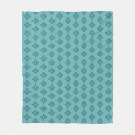Couverture Polaire Elégant Motif géométrique andin sur Turquoise (Devant)
