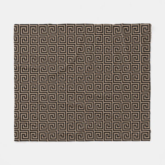 Couverture Polaire Élégant Motif grec noir et beige (Devant (Horizontal))
