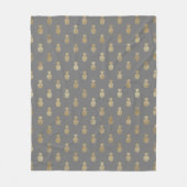 Couverture Polaire Élégant Motif gris et d'ananas or (Devant)