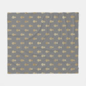 Couverture Polaire Élégant Motif gris et d'ananas or (Devant (Horizontal))