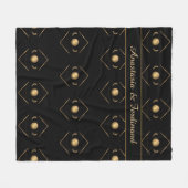 Couverture Polaire Elégant Motif Noir Or Personnaliser (Devant (Horizontal))