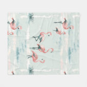 Couverture Polaire Élégant motif pastel flamingo (Devant (Horizontal))