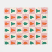 Couverture Polaire Élégant motif rétro des arbres de Noël carré (Devant (Horizontal))