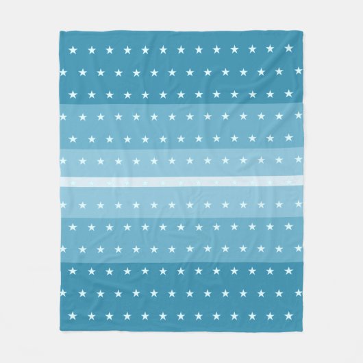 Couverture Polaire Élégant Motif Star sur Blue Stripes (Devant)