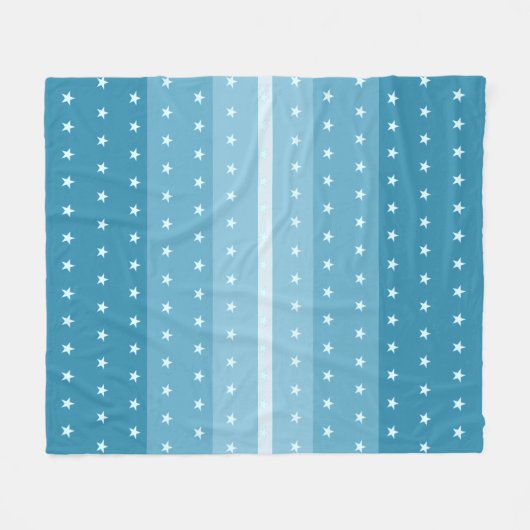 Couverture Polaire Élégant Motif Star sur Blue Stripes (Devant (Horizontal))