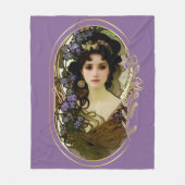 Couverture Polaire Elégant Mucha Style Portrait d'une belle femme (Devant)