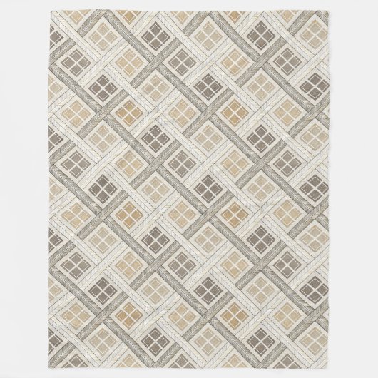 Couverture Polaire Elégant Neutre Géométrique Tons Brown Ivoire (Devant)