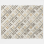 Couverture Polaire Elégant Neutre Géométrique Tons Brown Ivoire (Devant (Horizontal))