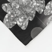 Couverture Polaire Élégant Noël noir blanc argent flocons de neige (Coin)
