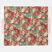 Couverture Polaire Élégant Noël Poinsettia Nom floral (Devant (Horizontal))