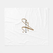 Couverture Polaire Élégant Noir Blanc Or Script Monogramme (Devant (Horizontal))