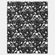 Élégant noir et blanc floral