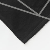 Couverture Polaire Élégant noir gris argent Monogramme Nom Script (Coin)