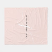 Couverture Polaire Élégant noir rose clair rose Monogramme (Devant (Horizontal))