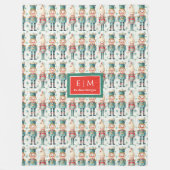 Couverture Polaire Élégant noisette aquarelle rouge vert Jeu de Noël  (Devant)