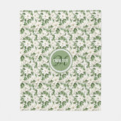 Couverture Polaire Élégant nom de monogramme magnolia blanc (Devant)