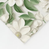 Couverture Polaire Élégant nom de monogramme magnolia blanc (Coin)