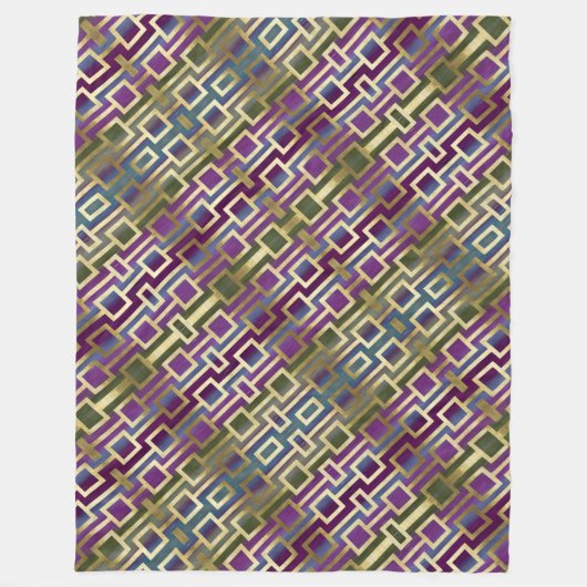 Couverture Polaire Elégant or bleu vert violet contemporain (Devant)