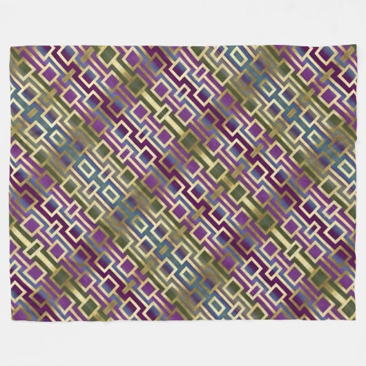 Couverture Polaire Elégant or bleu vert violet contemporain (Devant (Horizontal))