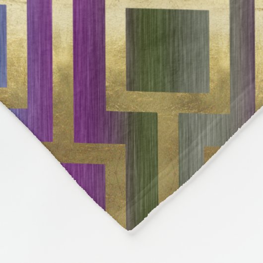 Couverture Polaire Elégant or bleu vert violet contemporain (Coin)