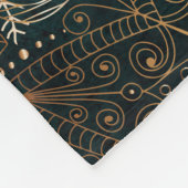 Couverture Polaire Elégant or et Turquoise vert Floral Mandala Motif (Coin)