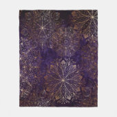 Couverture Polaire Élégant or et violet Motif de mandala Floral (Devant)
