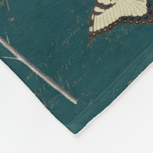 Couverture Polaire Élégant Papillon Botanique Forêt verte (Coin)