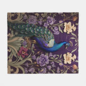 Couverture Polaire Elégant Peacock Sur Purple William Morris Inspiré (Devant (Horizontal))
