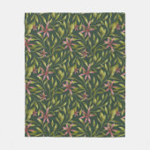 Couverture Polaire Elegant Pink Flower Pattern on Dark Background (Devant)