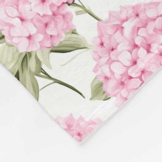 Couverture Polaire Elegant Pink Hydragea Flowers Pattern Monogram (Coin)