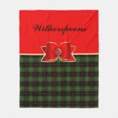 Couverture Polaire Élégant Plaid et Bow avec le nom Noël (Devant)