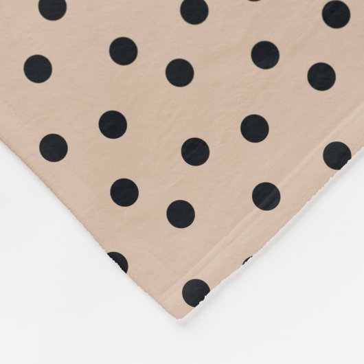 Couverture Polaire Elégant point noir sur beige (Coin)