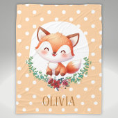 Couverture Polaire Élégant point Polka Fox mignonne