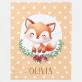 Couverture Polaire Élégant point Polka Fox mignonne (Devant)