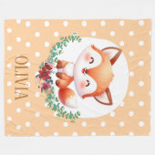 Couverture Polaire Élégant point Polka Fox mignonne (Devant (Horizontal))