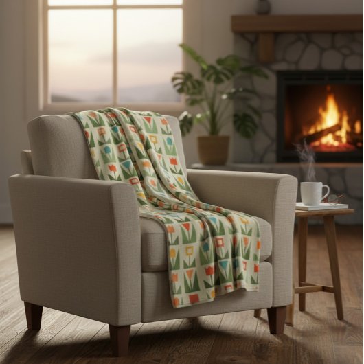 Couverture Polaire Élégant printemps Abstrait floral