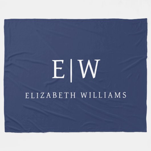 Couverture Polaire Élégant professionnel simple Monogramme minimalist (Devant (Horizontal))