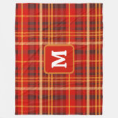 Couverture Polaire Elegant Red Black Plaid Monogram Custom  (Devant)