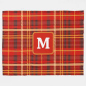 Couverture Polaire Elegant Red Black Plaid Monogram Custom  (Devant (Horizontal))